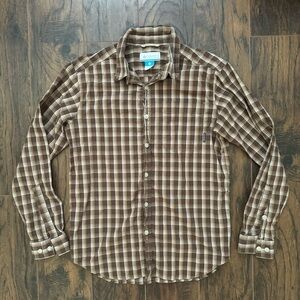Mens Columbia Button Front Plaid Shirt